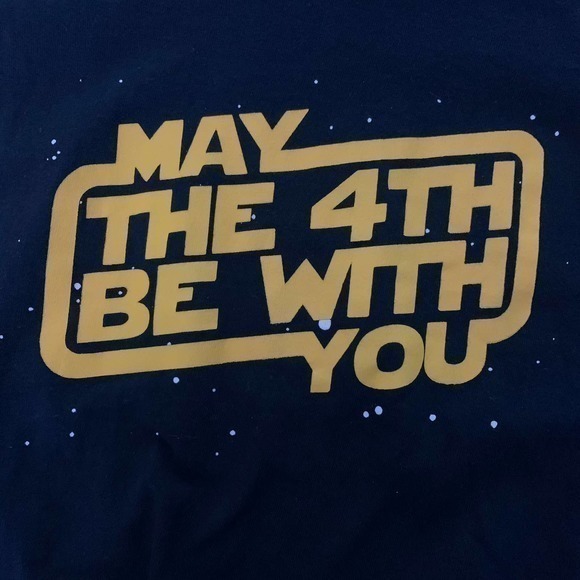 GILDAN Black "May the 4th Be‎ With You" Star Wars T-Shirt - Picture 2 of 5